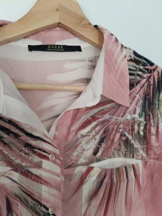 Blusa Guess Transparente Estampada