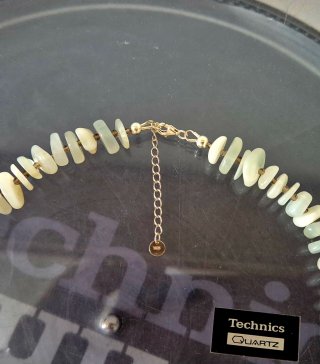 Collar suntuoso piedra de luna, perla barroca, 925