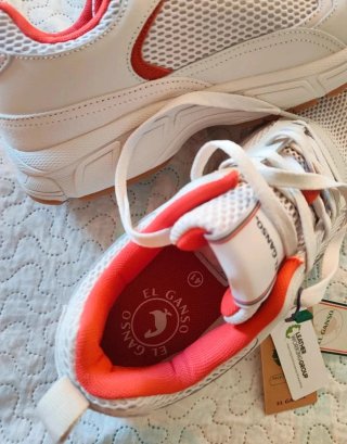 Zapatillas El Ganso Talla 41 Blancas y Rojas