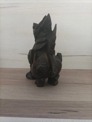 Figura Perro Foo Madera Oscura