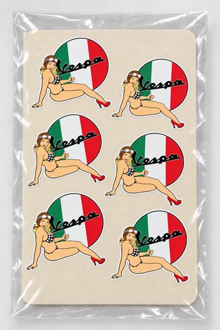 Set 6 Adesivi Vespa Pin-up Vintage