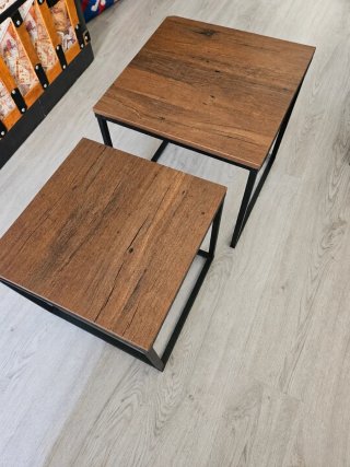 Mesa auxiliar multiusos madera y metal 2 en 1