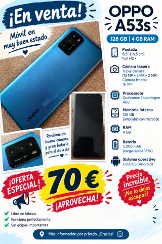 Oppo A53s 128GB Blu - In Vendita!