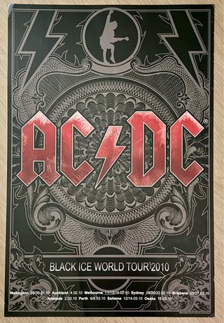 Cartel oficial AC/DC Black Ice AUSTRALIA 2010