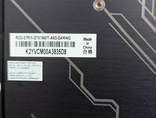 ASUS ROG STRIX GTX 1660 Ti 6GB DDR6