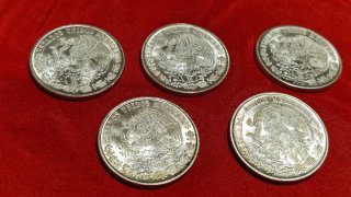 Lote 5 Monedas Mexicanas 100 Pesos Plata 1978