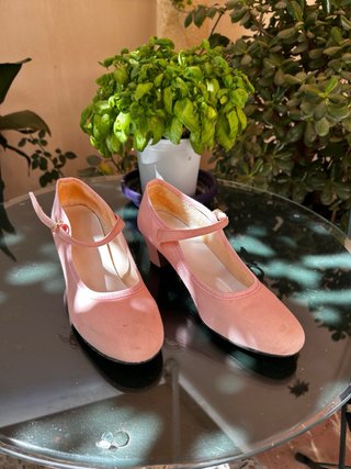 Zapatos Flamenca Rosa Palo lona.