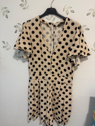 Mono corto Zara lunares beige y negro Talla S