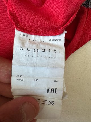 Polo Bugatti rosso colletto coreana
