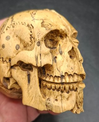 Escultura Janus Memento Mori en Madera