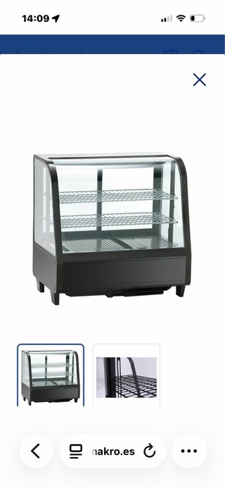 Vitrina Refrigerada Encimera Vidrio Curvo