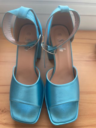 Sandalias de fiesta Shein raso azul talla 41