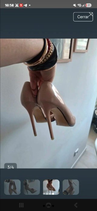 Zapatos de tacón beige