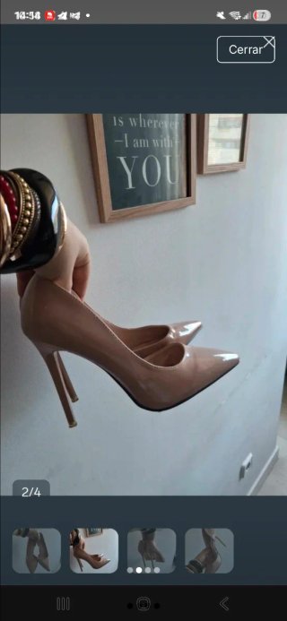 Zapatos de tacón beige
