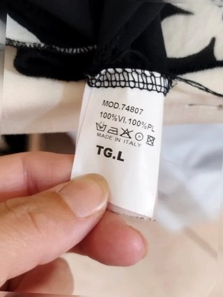Abito marca cannella floreale Nero e Bianco - Tg.