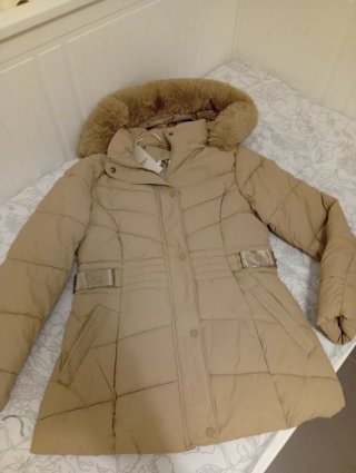 Anorak largo mujer beige