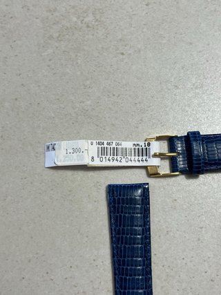 Correa de reloj imitación lagarto azul