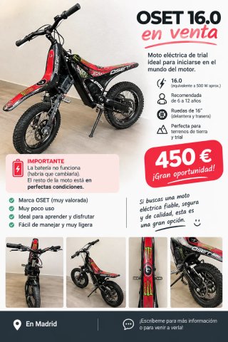 OSET 16.0 eléctrica trial infantil – 16" –