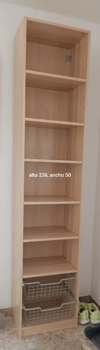 Estantería madera y con cajones metalicos 236x50