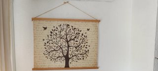 Cuadro árbol de la vida papel y madera