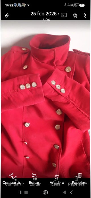 Abrigo rojo Mango T.XL