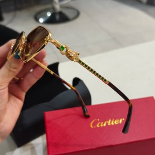 Gafas Cartier Marrón y Dorado