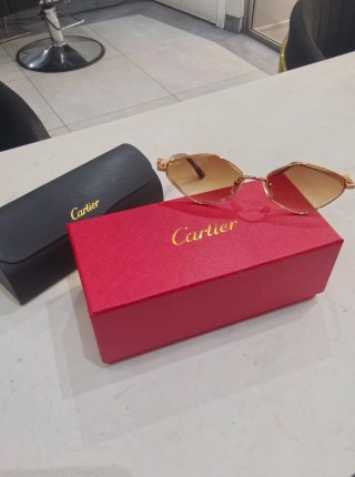 Gafas Cartier Marrón y Dorado