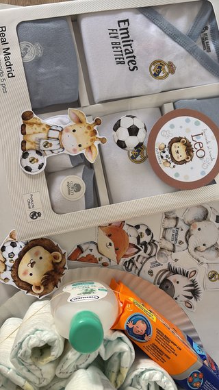 Tarta de pañales temática Real Madrid
