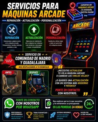 Reparación y actualización de maquinas arcade