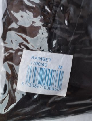 Traje Impermeable Negro Talla M.
