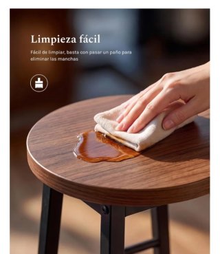 Banquetas altas madera y metal (2 unidades)