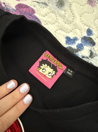 Camiseta Betty Boop Negra Lentejuelas