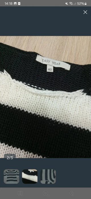 Jersey de punto rayas blanco y negro