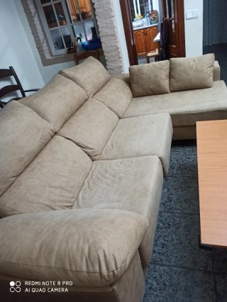 Sofá modular chaise longue beige