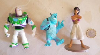 Lote figuras PVC Buzz, Sulley y Aladdín