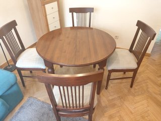 Mesa Comedor Extensible + 4 Sillas Madera