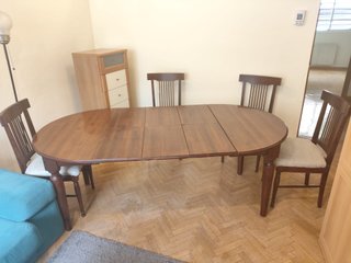 Mesa Comedor Extensible + 4 Sillas Madera