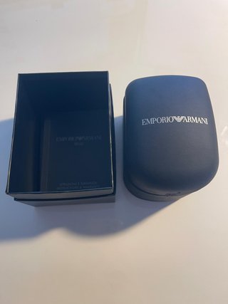 Reloj Emporio Armani Cuero Negro y Plata