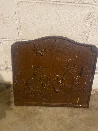Placca decorativa in ghisa con uccelli 1900