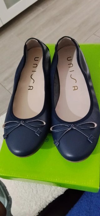 Manoletinas piel azul UNISA talla 36