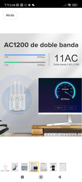 Repetidor WiFi COTDLNK 1200Mbps
