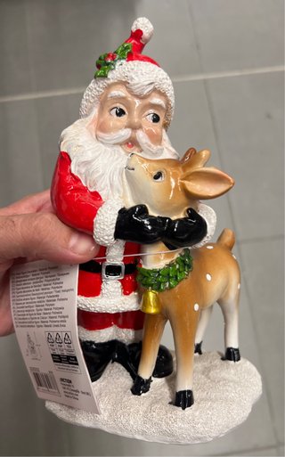 Decorazione Natale Babbo Natale con Renna