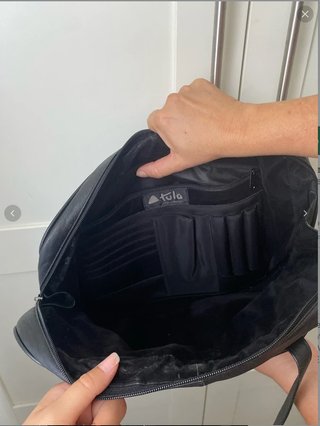 Bolso Tula Cuero auténtico Negro Vintage Y2K