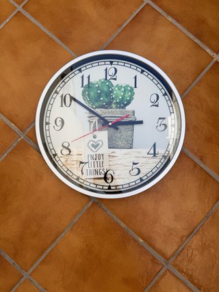 Reloj de Pared con Cactus