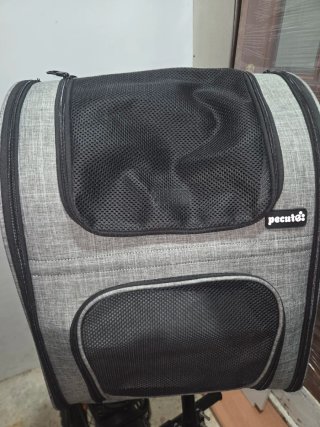 Mochila transportín para gato Pecute gris