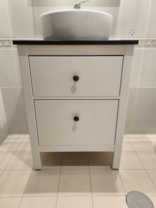 Armario lavabo IKEA HEMNES blanco 2 cajones