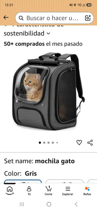 Mochila transportín Pecute para gato