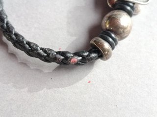 Pulsera de cuero trenzado y plata