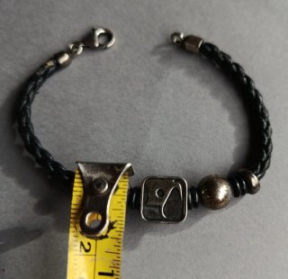 Pulsera de cuero trenzado y plata