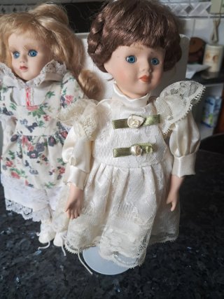 Lote 2 Muñecas Porcelana Vintage Colección